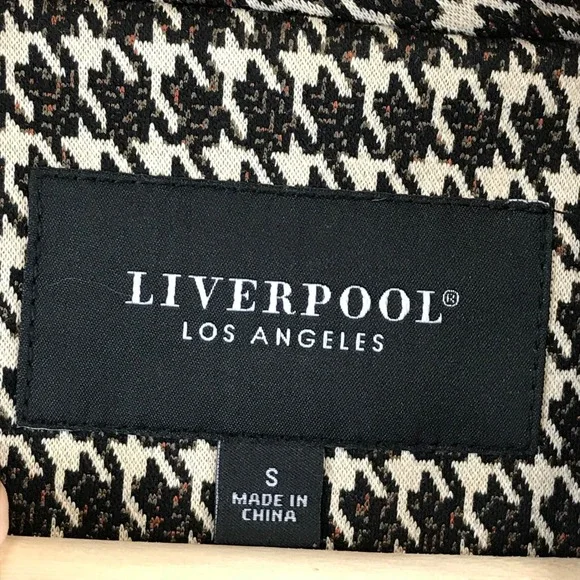 LIVERPOOL LOS ANGELES Womens Houndstooth Blazer Jacket Size S Button Brown - Picture 3 of 10
